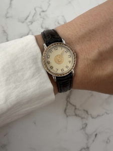 Hermès Sellier, zegarek damski, w pięknym stanie, koperta 25mm, oryginalny + box