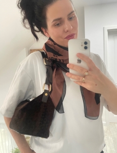 Celine Triomphe torba na ramię brązowa skóra zamszowa 
