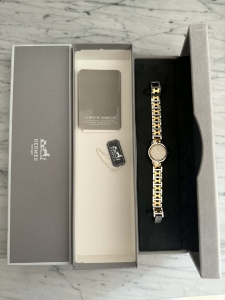 Hermès Clipper – srebrno-złoty zegarek damski, oryginalny, w pięknym stanie + BOX (1)