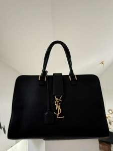 Saint Laurent Paris  Cabas – duża czarna skórzana torba 