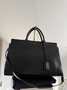 Torebka damska Saint Laurent Rive Gauche Cabas – czarna skóra 