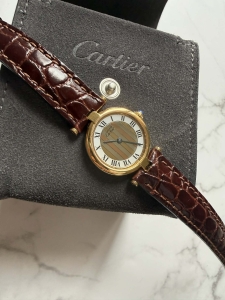 Cartier Must Vendome Vermeil, trzykolorowy, koperta 22mm, pokryty 20 mikronami złota, szwajcarski zegarek vintage, + oryginalny box (1)