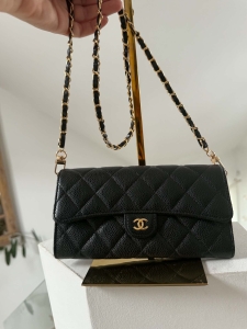 Chanel portfel z dodatkowym łańcuszkiem, stan idealny 