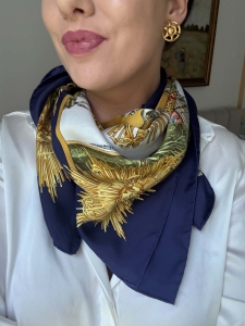 Hermès jedwabna duża chusta 