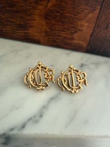 Kolczyki Vintage Christian Dior – z Logo – Stan Bardzo Dobry
