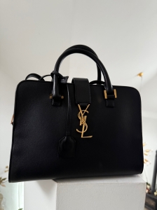 Saint Laurent Paris Baby Cabas – czarna skórzana torba z logo YSL | Luksusowa torebka premium 