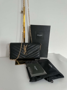 Yves Saint Laurent portfel z łańcuszkiem stan idealny jak nowy cały komplet 