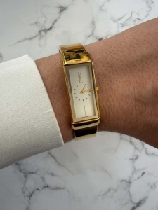 YSL Yves Saint Laurent, szwajcarski zegarek, w całości oryginalne elementy, bransoleta złota, one size, koperta 15x38mm